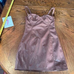 Meshki Faux Leather Strap Mini Dress Size M‎